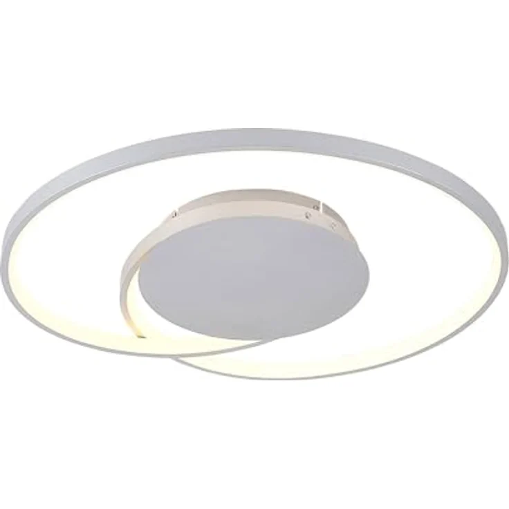 Lucande LED Deckenleuchte 'Enesa' dimmbar mit Leselampe in Alu aus Metall (1 flammig,) - Lampe, LED-Deckenlampe, Deckenlampe, Schlafzimmerleuchte, Fernbedienung, Energiesparend (Modern, Silber) – Bild 1