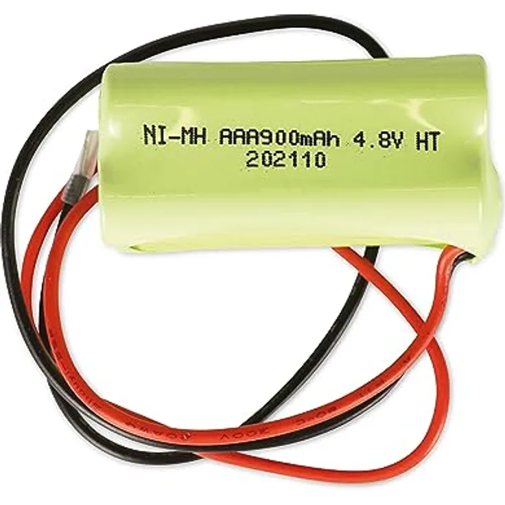 Q-Batteries Akku Pack 4,8V 900mAh NiMH F2x2 AAA-Zellen mit Kabel - Notleuchtenakku, 4 AAA Akkus, Maße 20x20x45mm