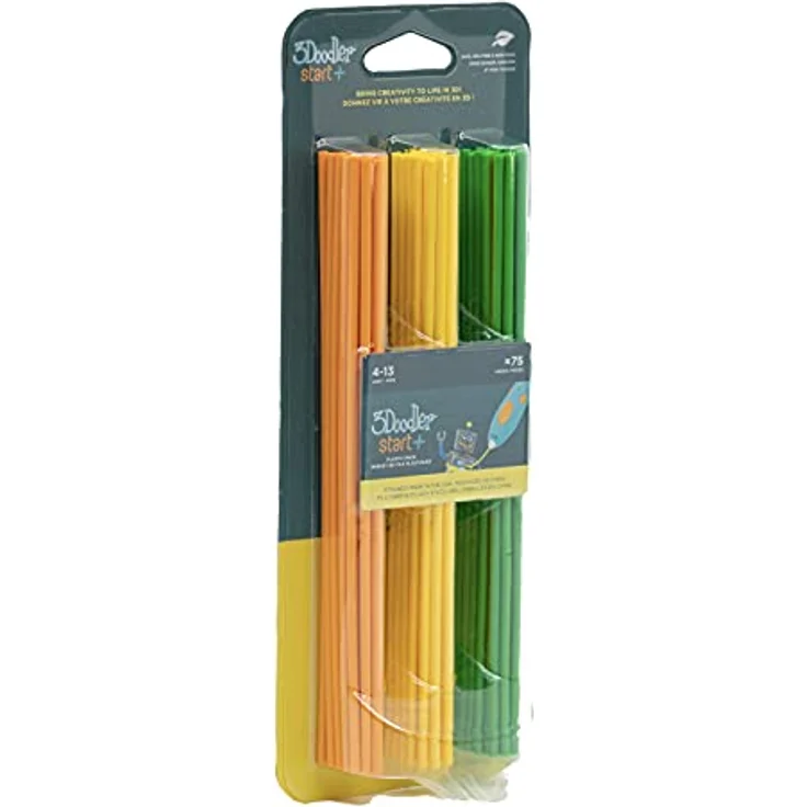 3Doodler Start Plastic Blister Pack, 75 Stränge in Orange, Gelb und Grün, 620 ft extrudiertes Filament, für 3D-Stifte ab 6 Jahren, Collection 2 – Bild 3