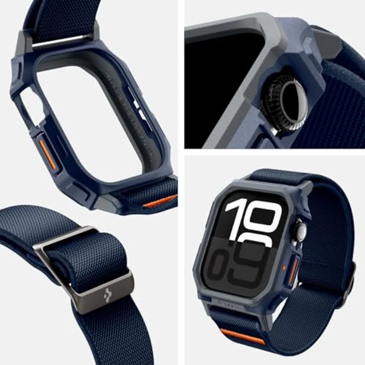 Spigen Lite Fit Pro Hülle mit Armband, TPU-Gehäuse, für Apple Watch 10 46mm (2024), marineblau – Bild 2