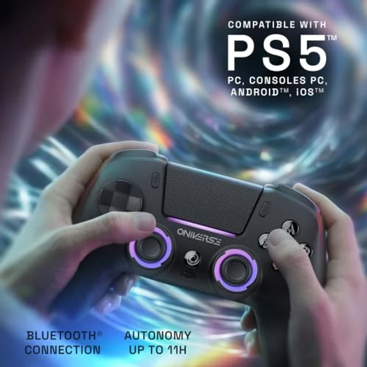 Oniverse Starion - Wireless Controller - Bluetooth Gamepad für Android, PC, PS5 & PS3, Schwarz – Bild 5