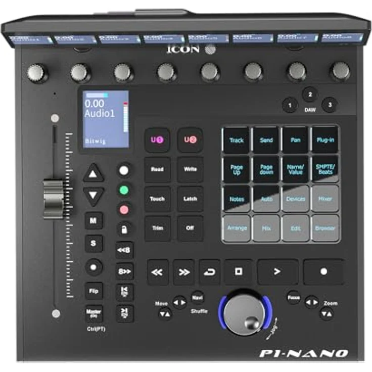 iCON Pro Audio P1-Nano/D5 USB MIDI DAW Controller, anpassbarer Touchscreen, motorisierter Fader, 8 Drehregler, nahtlose Integration mit gängigen DAWs – Bild 2