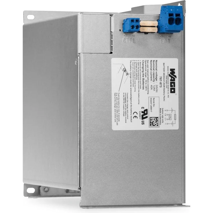 Wago EPSITRON 787-, USV, Blei-Vlies-Akku-Modul mit 12 Ah Kapazität, DC 24 V Eingang, 40 A Ausgang, integrierter Battery-Control