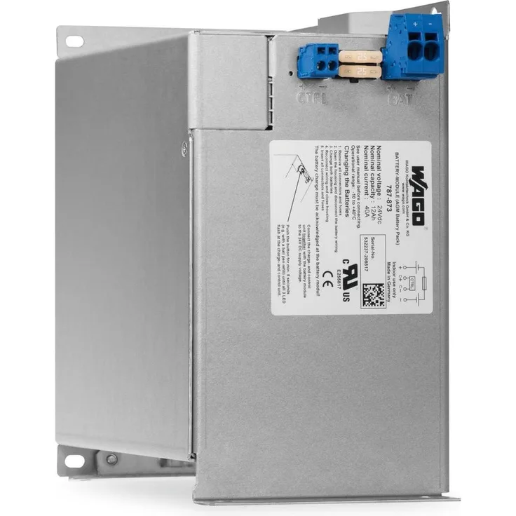 Wago EPSITRON 787-, USV, Blei-Vlies-Akku-Modul mit 12 Ah Kapazität, DC 24 V Eingang, 40 A Ausgang, integrierter Battery-Control