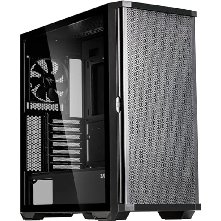 ZALMAN Z10 Midi Tower PC-Gehäuse, Schwarz, ATX/Mini-ATX/Mini-ITX, mit gehärtetem Glas, 3x 140mm Lüfter für Gaming – Bild 5