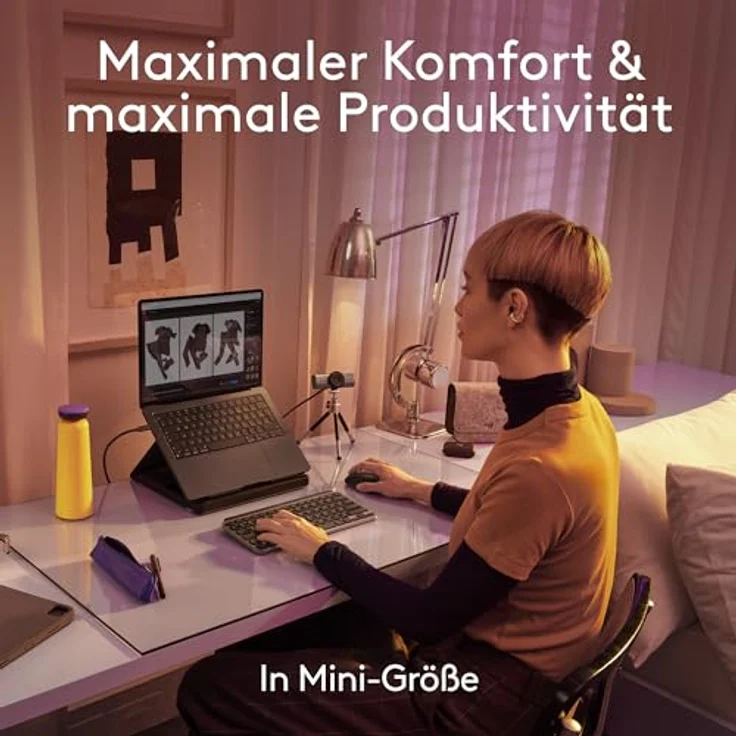 Logitech MX Keys Mini for Mac – kabellose Tastatur für Apple-Geräte, Bluetooth, Hintergrundbeleuchtung, USB-C, DEU QWERTZ - Grau – Bild 3