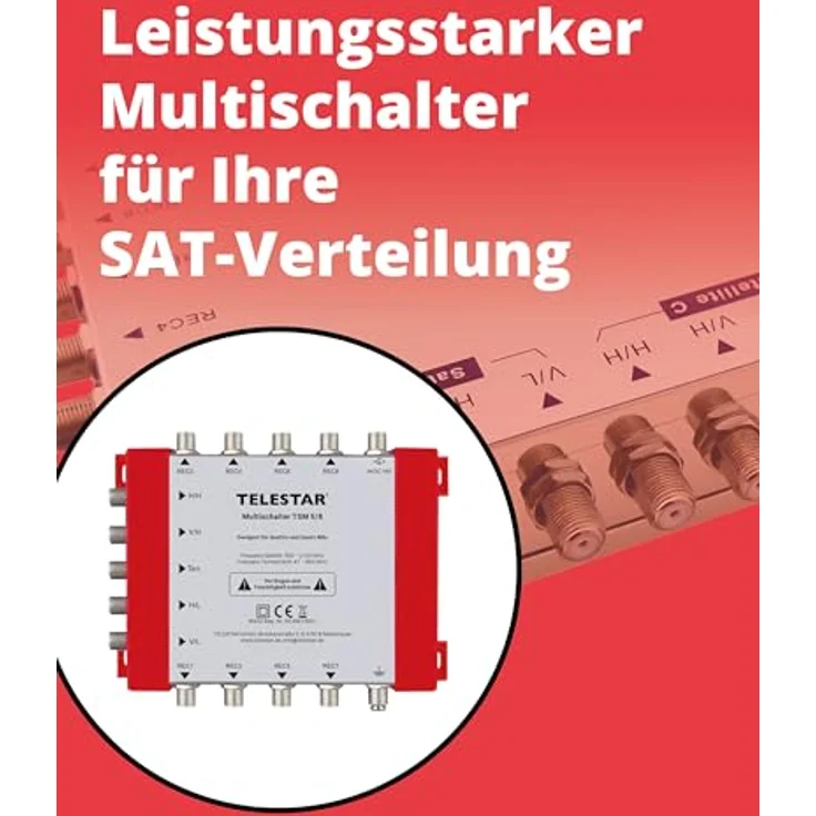 TELESTAR TSM 5/8, Multischalter für 1 Satellit, 8 Teilnehmer, hohe Signalqualität, kompakt und leicht – Bild 2