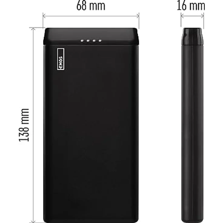 EMOS Alpha Slim Powerbank 10000mAh mit USB-C und Micro USB Kabel, Externer Akku-Ladegerät mit PASSthrough, Ausgang 2X USB, Eingang Micro USB, Auto ON-Off, für Handy, Tablet, iPhone, Galaxy, Huawei – Bild 7