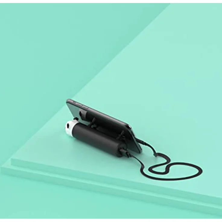 Power Pet Externer Backup-Akku, tragbares Ladegerät für Smartphone, Kapazität 4800 mAh, lädt 2 Akkus – weich zu berühren (Panda) – Bild 5