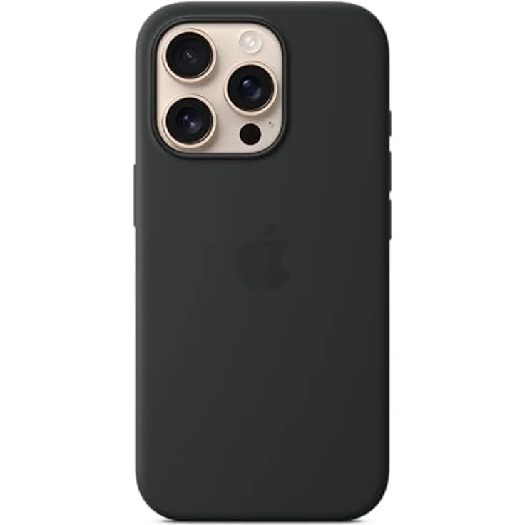 Apple iPhone 16 Pro Silikon Case mit MagSafe – Schwarz, recyceltes Silikonmaterial, integrierte Magnete, kompatibel mit kabellosem Laden – Bild 1