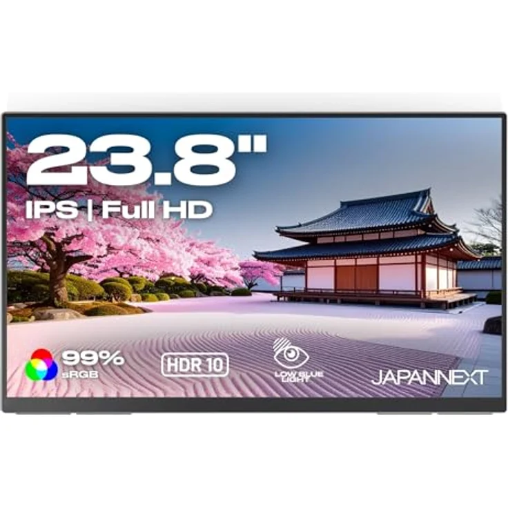 JapanNext Tragbarer Monitor JN-MD-IPS238F-C6, 23,8" IPS Full HD (1920x1080), HDR, USB-C Power Delivery (65W), Integrierte Lautsprecher, G-Sync/FreeSync – Bild 1