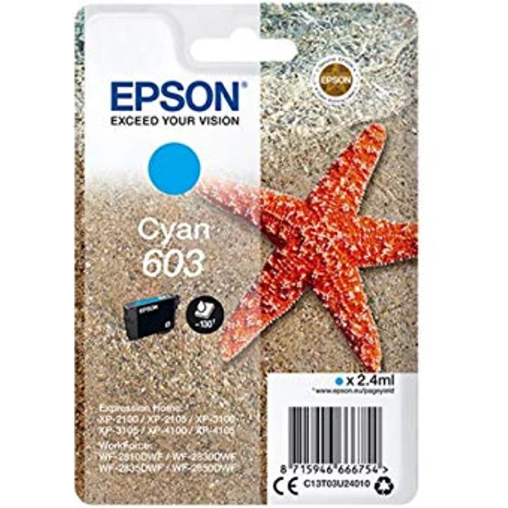 Epson Original 603 Tinte Seestern, WF-2830DWF WF-2835DWF WF-2850DWF XP-2100 XP-2105 XP-3100 XP-3105 XP-4100 XP-4105 (Gelb) – Bild 5