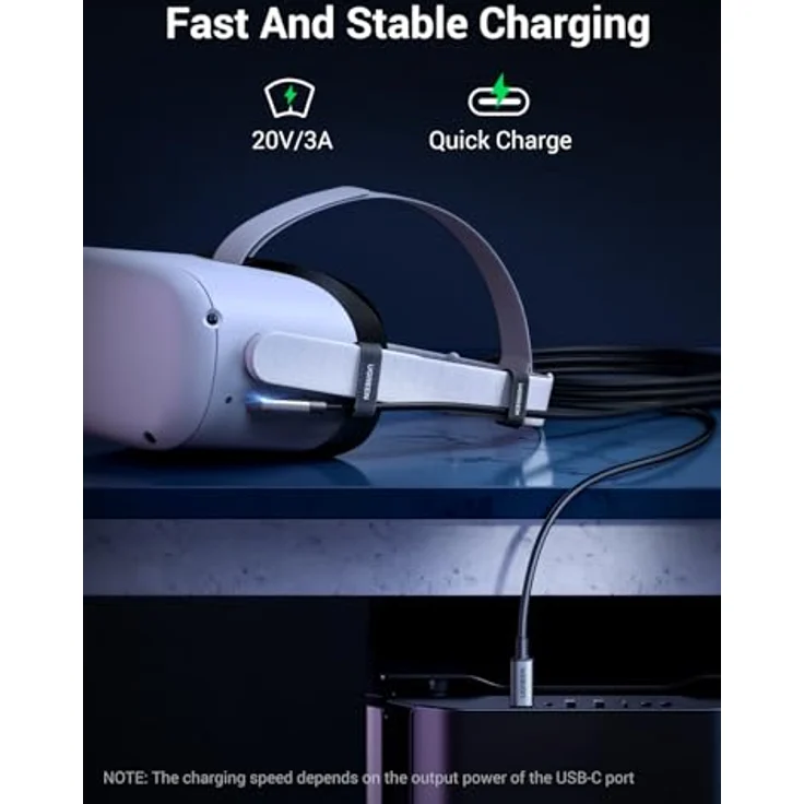 Ugreen Right Angle USB-C to USB-C Link Cable, 5m, 60W, Datenübertragungsrate 5 Gbit/s, schwarz – Bild 7