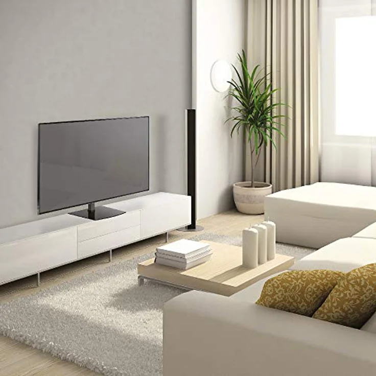 Barkan Tischplatte TV Standfuss TV Wandhalterung 29-58 Zoll Schwenkbar & Neigbare TV Ständer, hält bis 25Kgs, Patentiert, Gehärtetes Glas, für LED OLED LCD, Max. VESA 600x400 – Bild 2