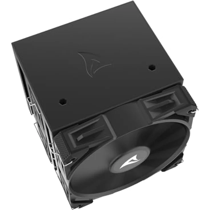 Sharkoon A60 Black Air Cooler, 156 mm CPU Kühler mit 260 W TDP, zwei 120 mm Lüftern, variabler Lüftergeschwindigkeit von 500 bis 1800 RPM, Schwarz – Bild 10