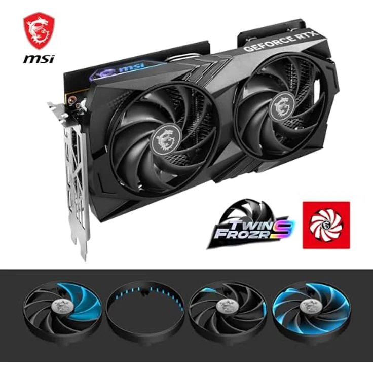 MSI GeForce RTX 4060 Gaming X 8G Grafikkarte - NVIDIA RTX 4060, 8 GB GDDR6 Speicher, 17 Gbps, PCIe 4.0, Twin Frozr 9, RGB, DLSS3 – Bild 4