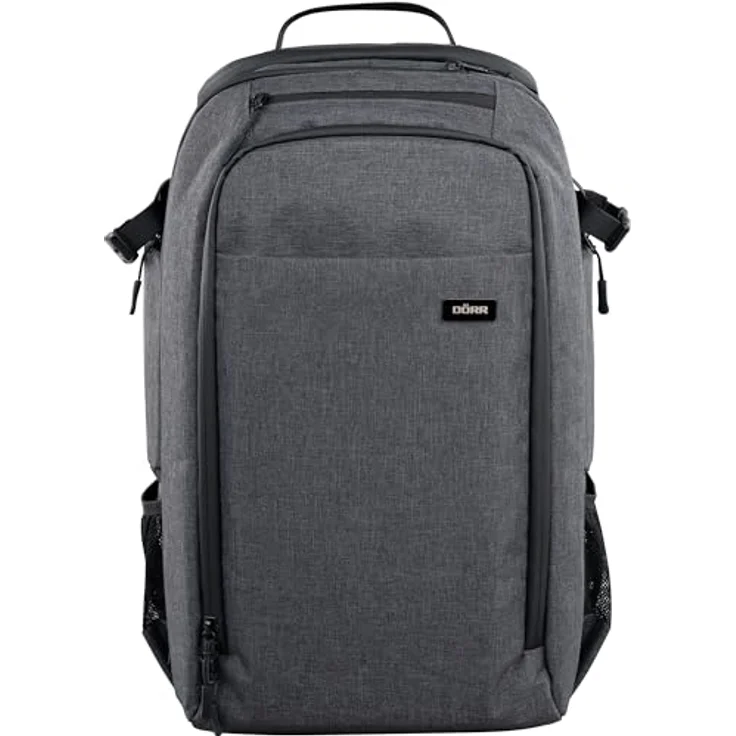 Dörr Foto-Rucksack Prag Pro, 20 l Fotorucksack mit wasserfestem Polyester, Schnellzugriff und individueller Innenaufteilung, Grau – Bild 2