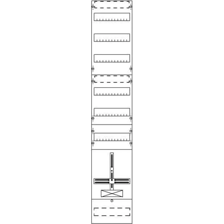 Striebel & John Zählerfeld FD19KH1, 1-stöckig, grau, 63 A, 5 Verteilerreihen, IP2XC