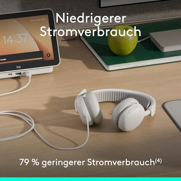 Logitech 981-001617, Kabelgebundenes Office-Headset, 20 - 20000 Hz, USB-Anschluss, Weiß – Bild 8