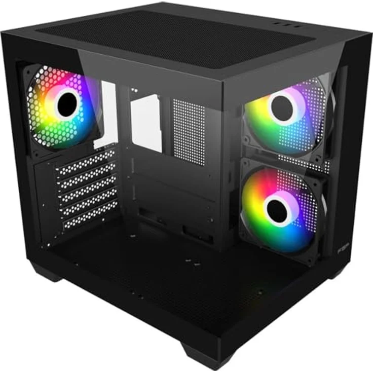 FSP Fortron POC0000286 PC-Gehäuse, Micro-ATX/M-ITX, ARGB, Schwarz/Weiß – Bild 3