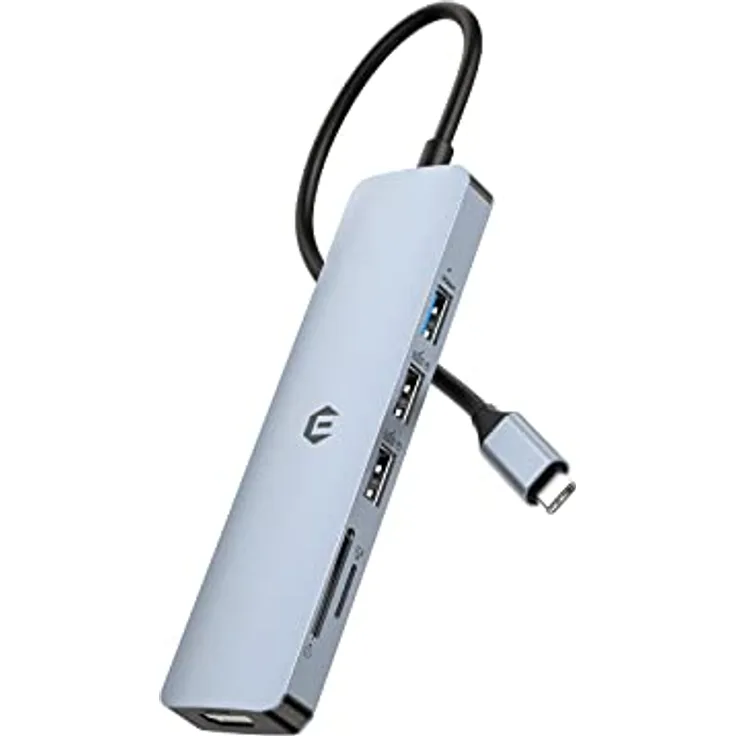USB C Hub mit 4K HDMI, 6 in 1 USB C Adapter mit HDMI, USB 3.0, 2 * USB 2.0, SD/TF, USB 3.0 Hub 5Gbps USB Typ C Dock für MacBook Pro Air, Surface Pro, iPad Pro