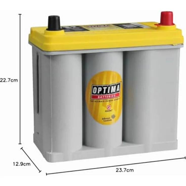 Optima Yellow Top YT R - 2.7, 12V 38Ah AGM-Batterie, Zyklenfest mit Spiralcell Technologie, Pluspol rechts – Bild 2