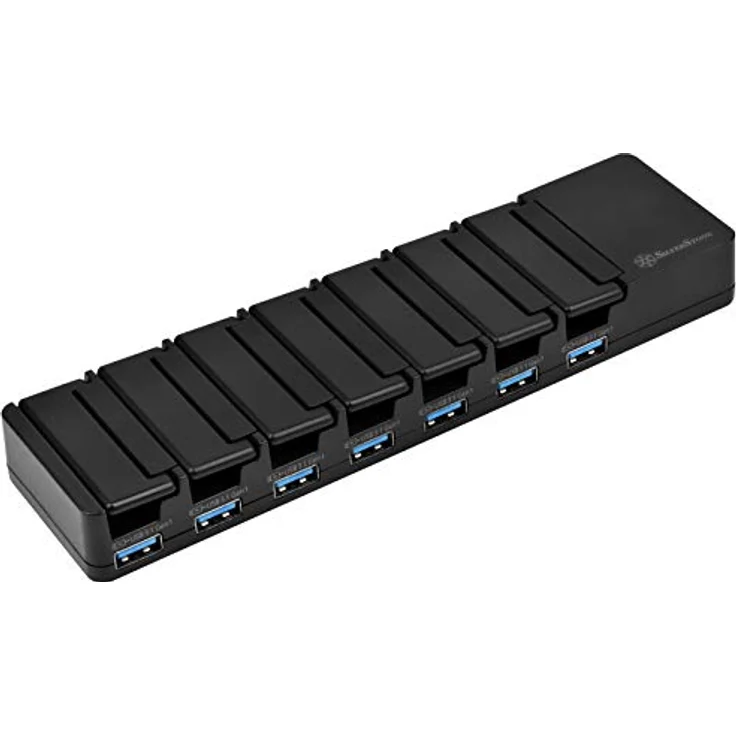 Silverstone Technology SST-UC03B-PRO, U7-Port-USB-Station mit 36W 2.4A, multinationale Anschlüsse für weltweite Nutzung, schwarz – Bild 3