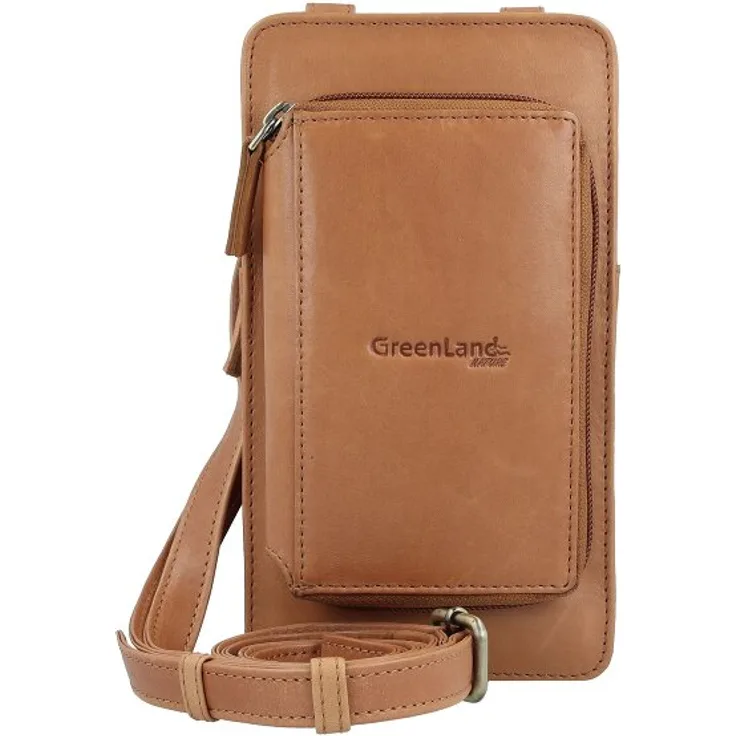 Greenland Nature Nature Soft Handytasche Geldbörse aus 100% Leder, 11 cm, braun