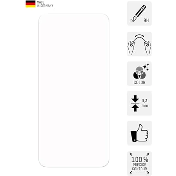 DISPLEX Smart Glass Displayschutzglas für Samsung Galaxy A25, 9H Härte, ultra-dünn, Anti-Fingerprint, Made in Germany – Bild 2