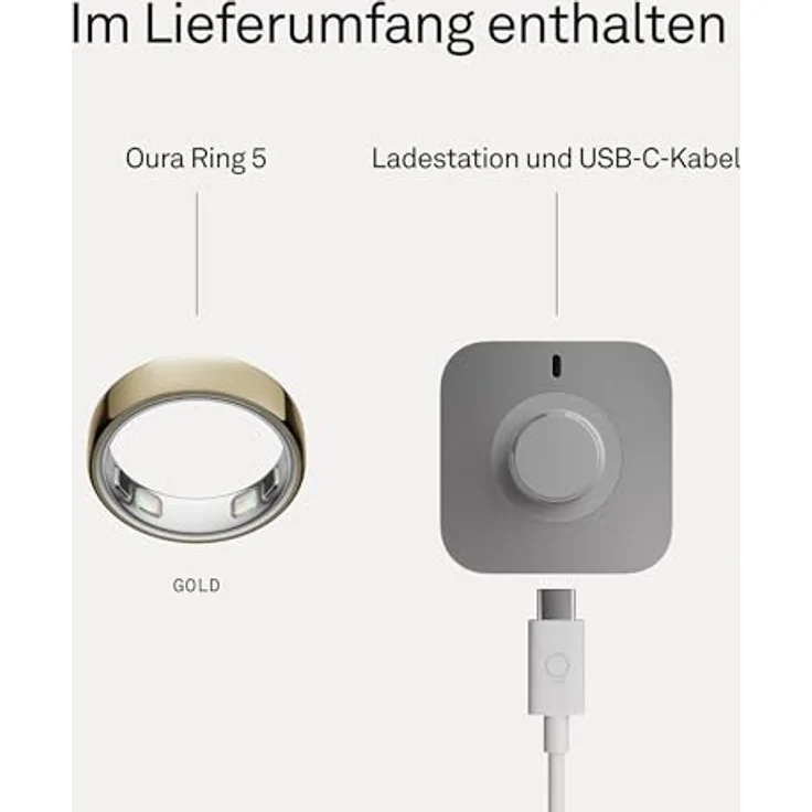 OURA Ring 5, Größe 9, Gold Smart mit fortschrittlichen Gesundheits- und Aktivitäts-Tracking-Funktionen – Bild 8