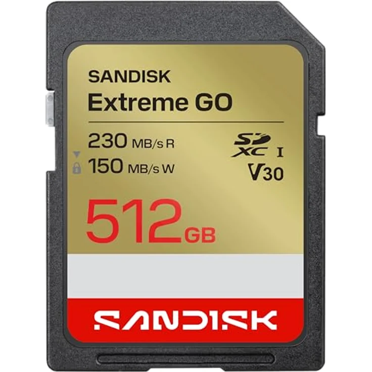 SanDisk Extreme GO SDXC Speicherkarte, 512GB, 230MB/s Lesegeschwindigkeit, UHS-I U3, V30 – Bild 1