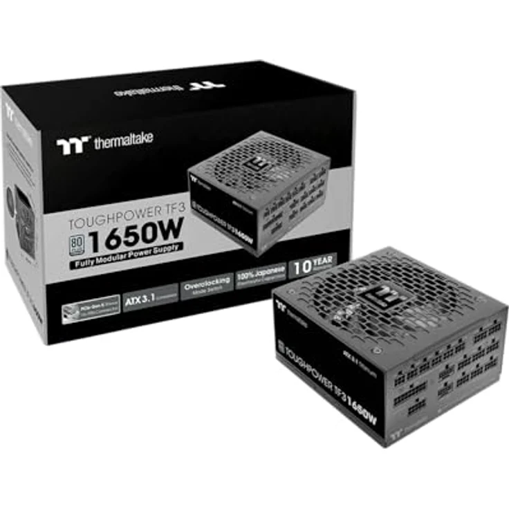 Thermaltake Toughpower TF3 1650W, ATX 3.1 Netzteil mit PCIe Gen 5.1 Unterstützung und 80 PLUS Titanium Effizienz – Bild 3