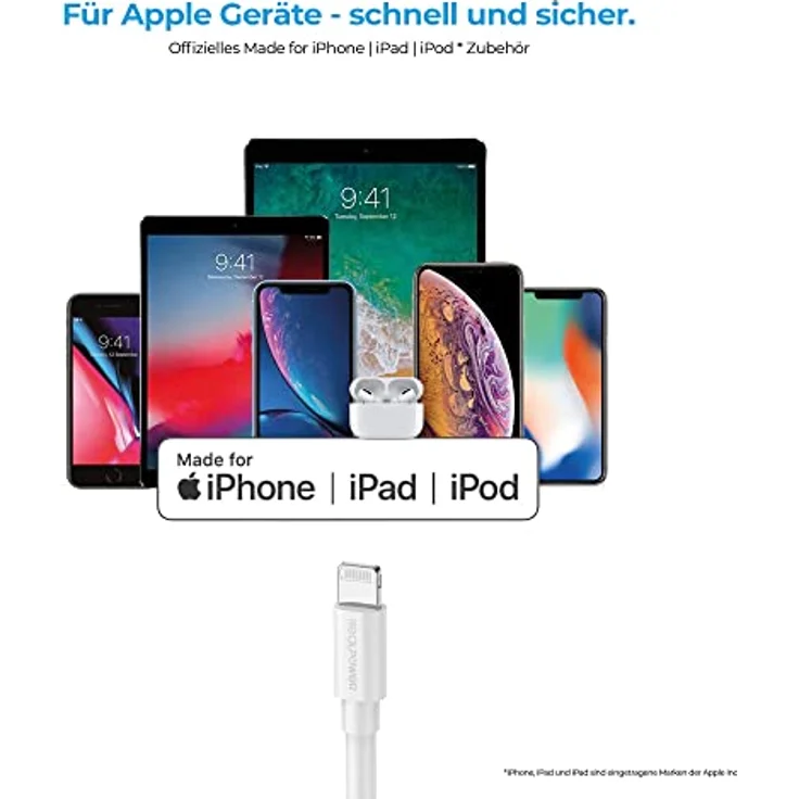 RealPower Lade-Datenkabel lightning 2m weiß MFI-certified – Bild 5
