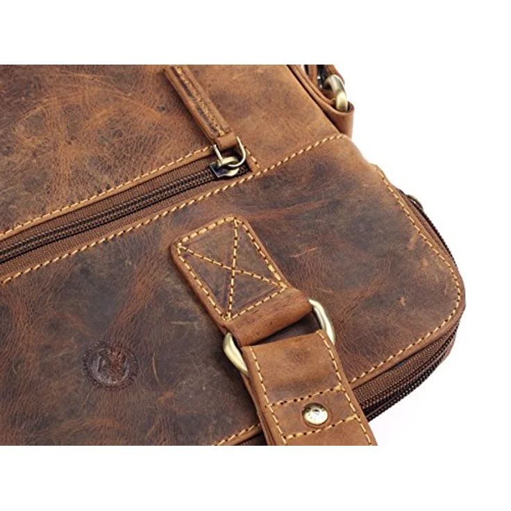 Greenburry Vintage Aktentasche aus Leder, 37 cm mit Laptopfach, braun – Bild 7
