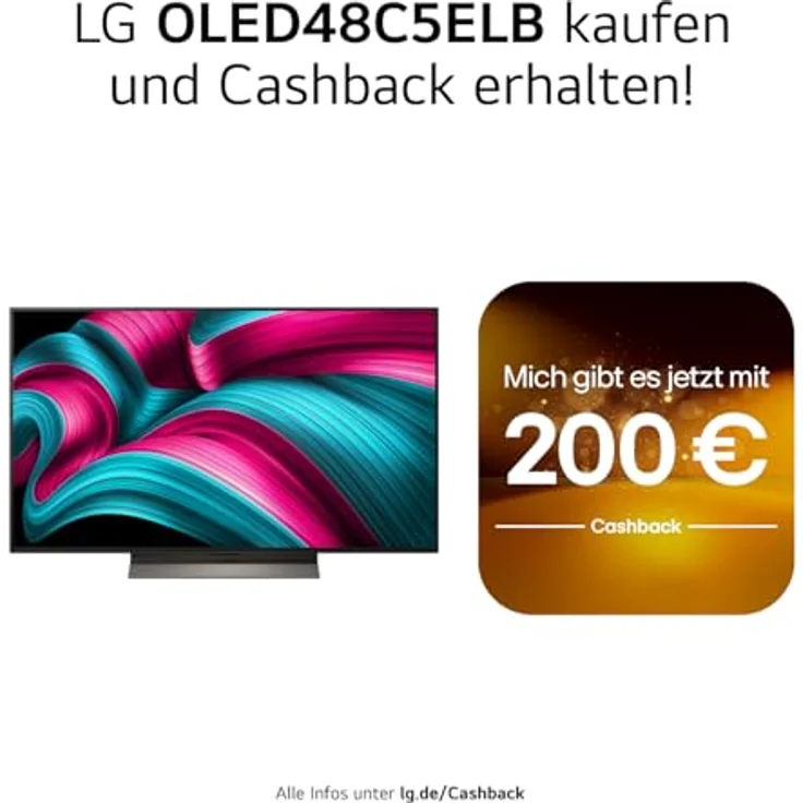 LG OLED48C5ELB, 48 Zoll 4K OLED evo AI TV mit α9 Gen8 Prozessor, Dolby Vision, Dolby Atmos, 120Hz (VRR bis 144Hz), webOS 25 – Bild 2