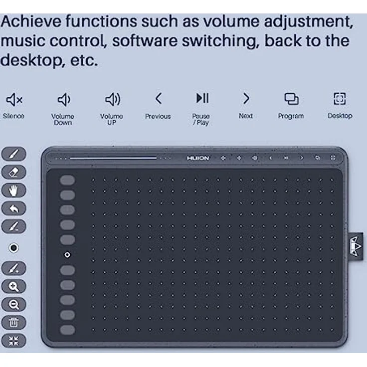 HUION HS611 Grey Graphic Tablet 5080 lpi 258.4 x 161.5 mm USB Gray – Bild 5