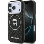 CG MOBILE Karl Lagerfeld IML Karl Köpfe Logo Hülle, kompatibel mit MagSafe, für iPhone 17 Pro Max, schwarz, TPU/PC Hardcase
