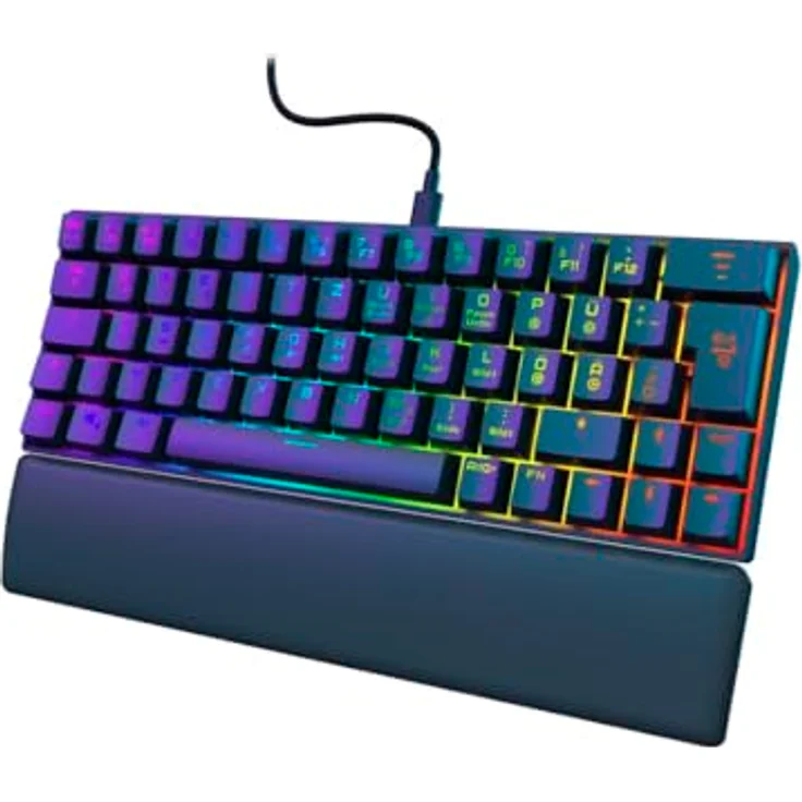 uRage Gaming-Keyboard Exodus 760 Mechanical Mini, mit Abnehmbarer Handballenauflage, Full-RGB-Beleuchtung, Gaming-Software, kompaktes Format, Outemu Red Switches, QWERTZ-Layout, in schwarz – Bild 4