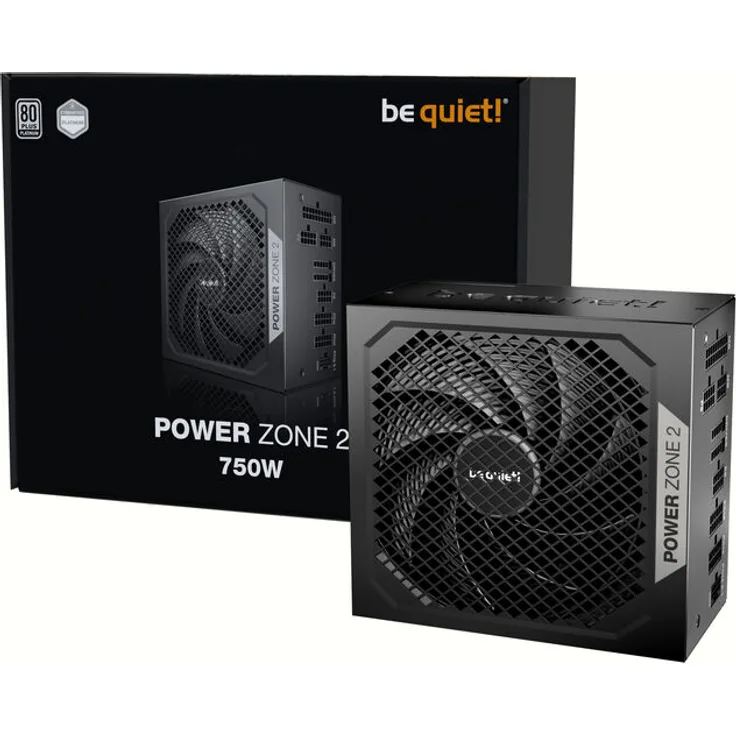 be quiet! Power Zone 2 80 PLUS Platinum Netzteil, vollmodular, ATX 3.1, PCIe 5.1 - 750 Watt, schwarz - Hocheffizientes ATX-3.1-Netzteil mit 80 PLUS Platinum und 140-mm-Lüfter