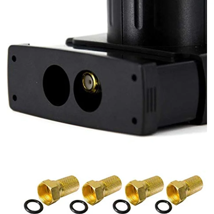 PremiumX 60cm Satellitenschüssel, Stahl Hellgrau mit Twin LNB und 4x F-Stecker für optimalen Empfang in HD, 4K und 3D – Bild 6