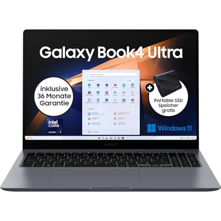 Samsung Galaxy Book4 Ultra Notebook, 16"-Laptop, Intel Core Ultra 7, 16 GB RAM, 512 GB, Moonstone Gray, 3 Jahre Herstellergarantie [Exklusiv auf Amazon] – Bild 1