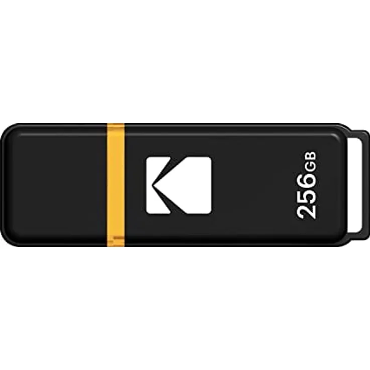 Kodak - USB-Stick 256 GB Classic K103 Series – USB 3.0 – USB Key 54 x 12 x 6 mm – Lesegeschwindigkeit 20 MB/s max. – Schreibgeschwindigkeit 10 MB/s max. – USB Stick – Schwarz und Gelb