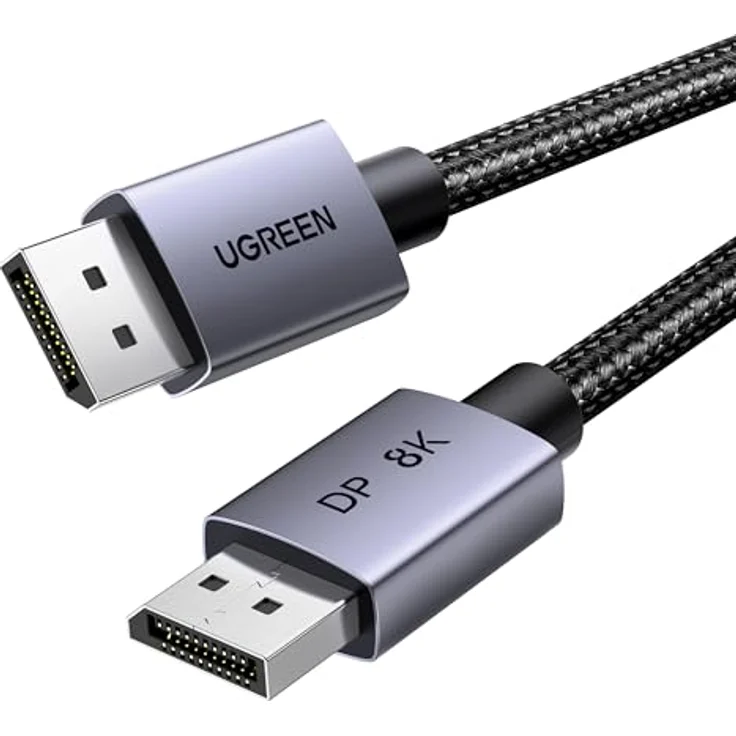 UGREEN 8K Displayport Kabel 1.4, VESA-zertifiziert, 8K 60Hz, 4K 240Hz, Aluminium, 32.4 Gbps, kompatibel mit HDR, FreeSync, G-Sync, 2m – Bild 1