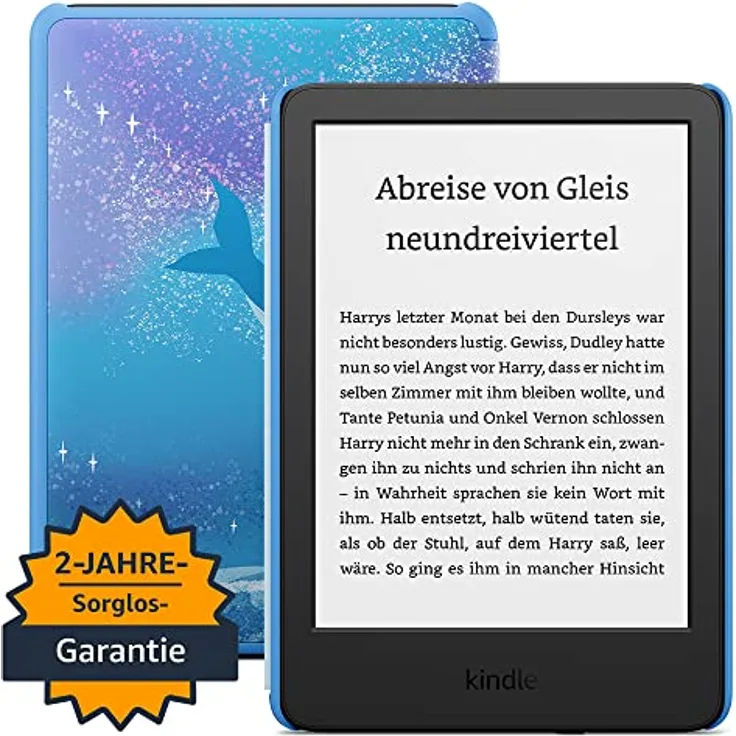 Kindle Kids (2022) – Mit Zugriff auf über tausend Bücher, Hülle und 2 Jahren Sorglos-Garantie – Weltraumwal-Design