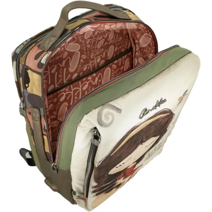 Anekke Muse Travel Backpack, Freizeitrucksack mit Laptopfach, Multicolor, große Fächer und gepolsterte Schultergurte