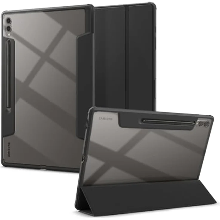 Spigen Ultra Hybrid Pro Hülle Entwickelt für Samsung Galaxy Tab S10 Ultra (2024) / S9 Ultra (2023) / S8 Ultra (2022) - Schwarz, Stabiler Ständer und erhöhte Kanten für zusätzlichen Schutz – Bild 1