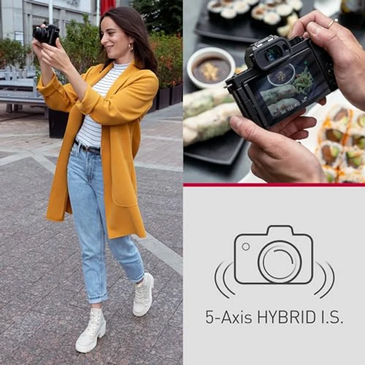 Panasonic Lumix DC-G100DVEGK Vlogging-Kamera mit Lumix G Vario 12-32 mm F3.5-5.6 Objektiv & DMW-SHGR2 Stativgriff, 20,3 MP, 4K 30p/FHD 60 Video, USB-C-Ladung, Schwarz – Bild 4