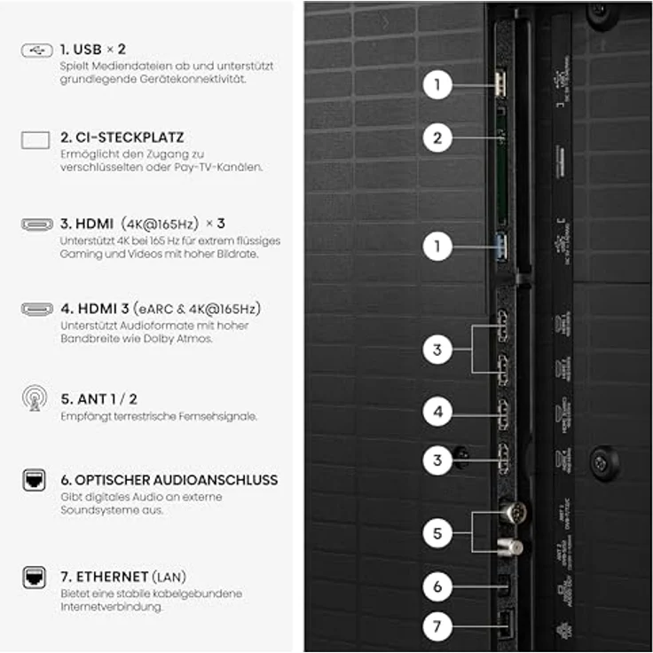 HISENSE 65U7DS PRO MiniLED 4K TV, 65 Zoll / 164 cm, UHD 4K, SMART TV, Native Game Mode, Dolby Atmos, VIDAA Smart OS – Bild 10