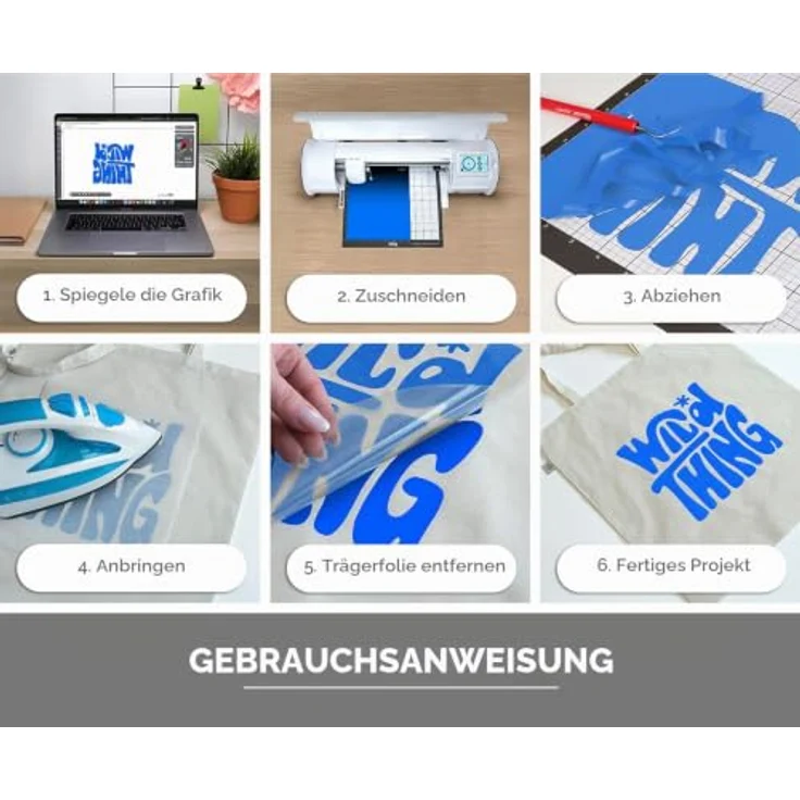 Siser Fluo Transferfolie, PVC-frei für Cad-Cut Anwendungen, Schnittbreite 30 cm, Blau – Bild 3