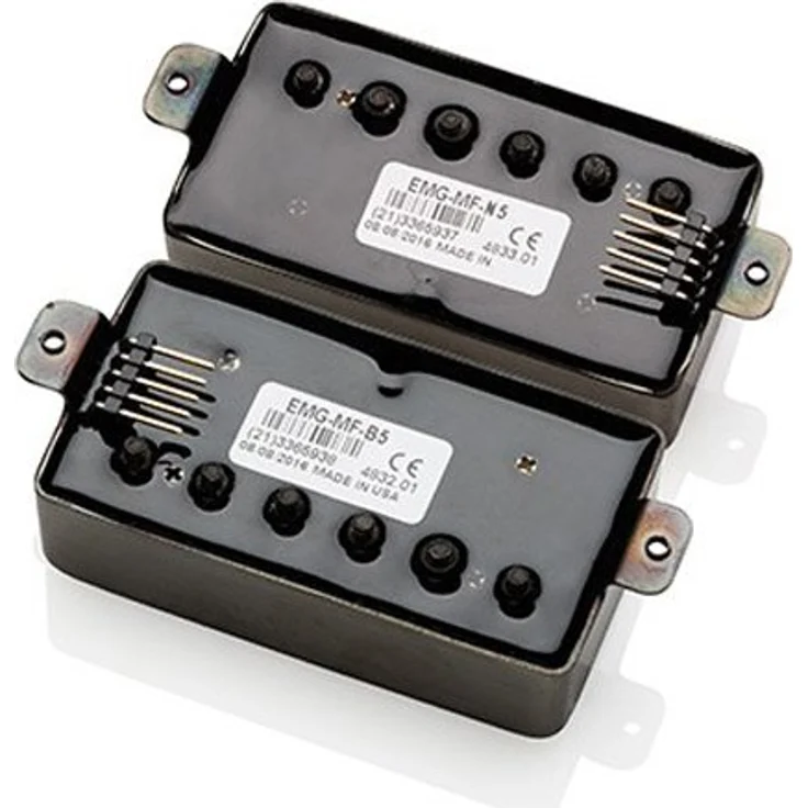 EMG Marty Friedman MF Set BRBC, Humbucker Tonabnehmer Set für E-Gitarre, passiv, brushed Black Chrome, hohe Ausgangsleistung – Bild 3